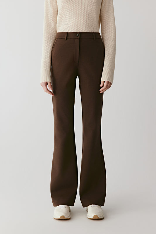 Pantalon évasé en laine Ponte de Roma