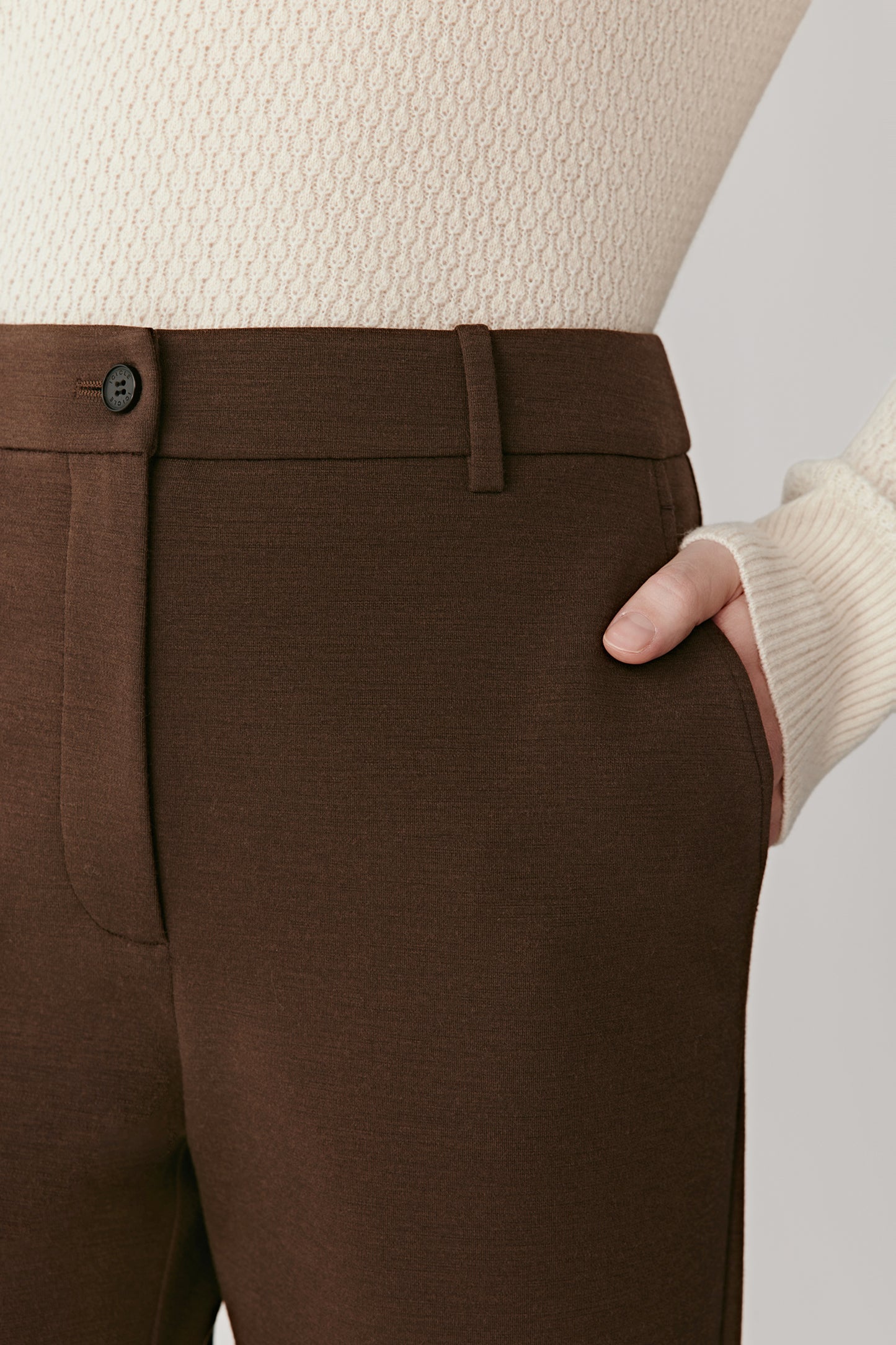 Pantalon évasé en laine Ponte de Roma