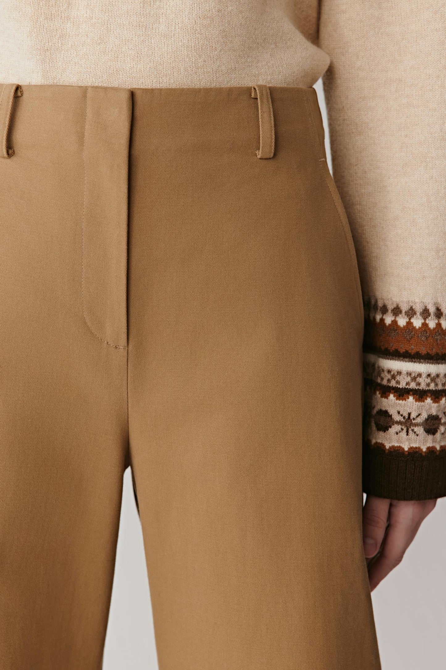 Pantalon ample en sergé de coton