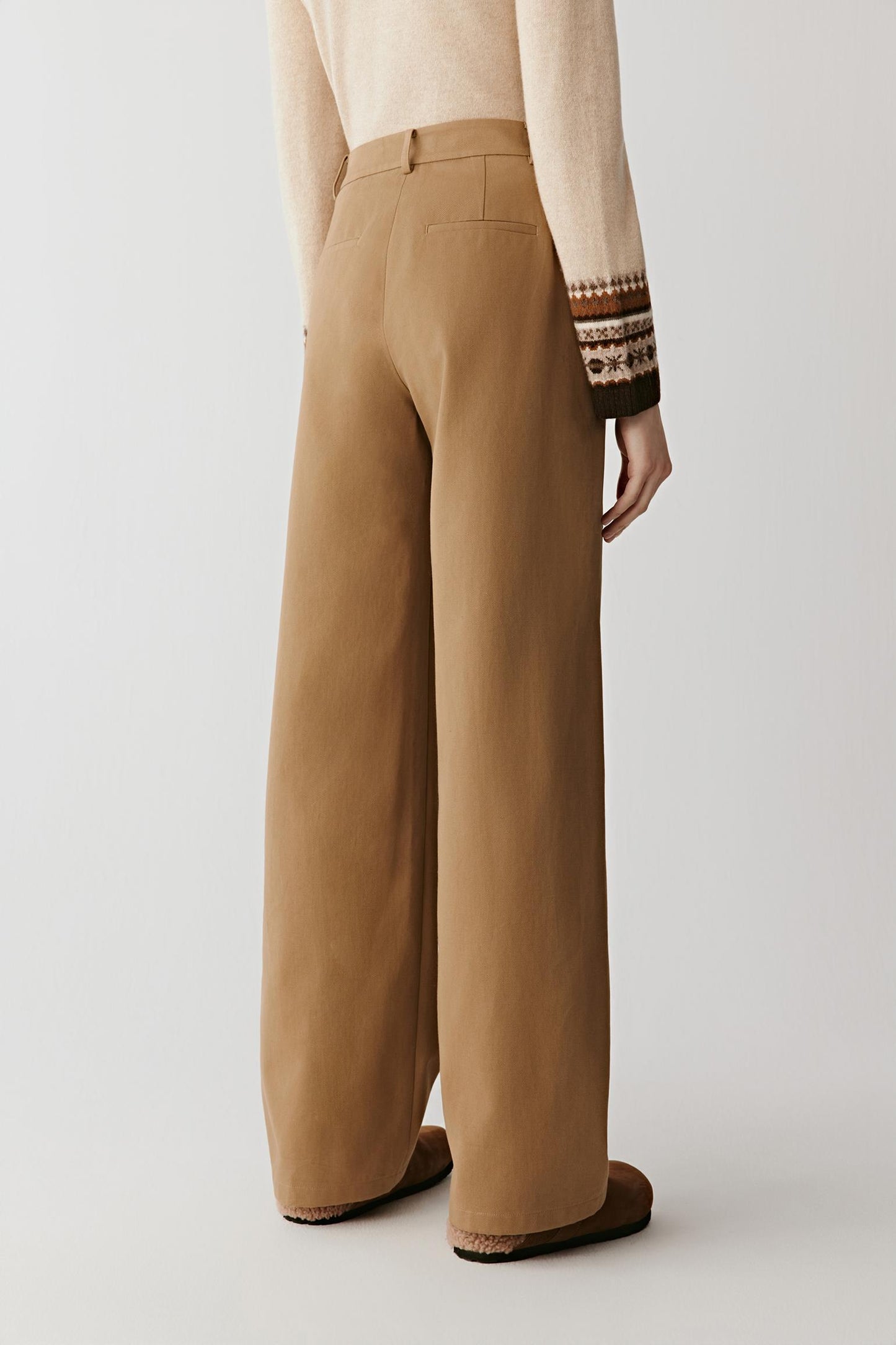 Pantalon ample en sergé de coton