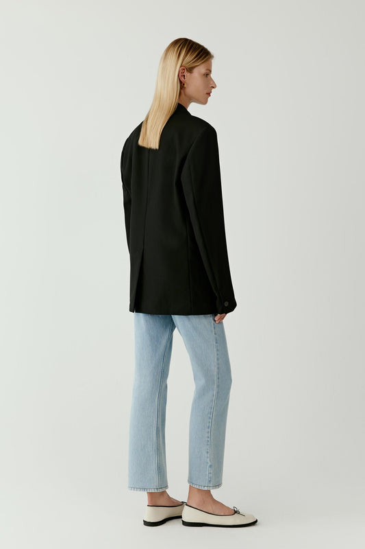 Blazer en laine peignée