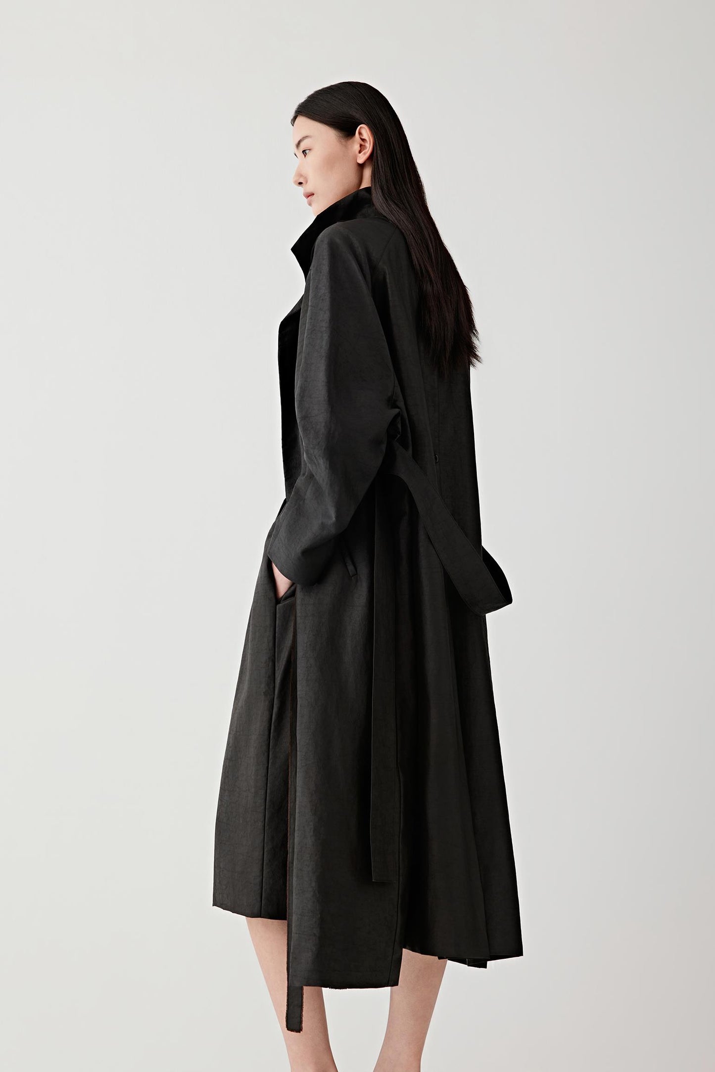 Trench Coat in Gambiered Canton Gauze