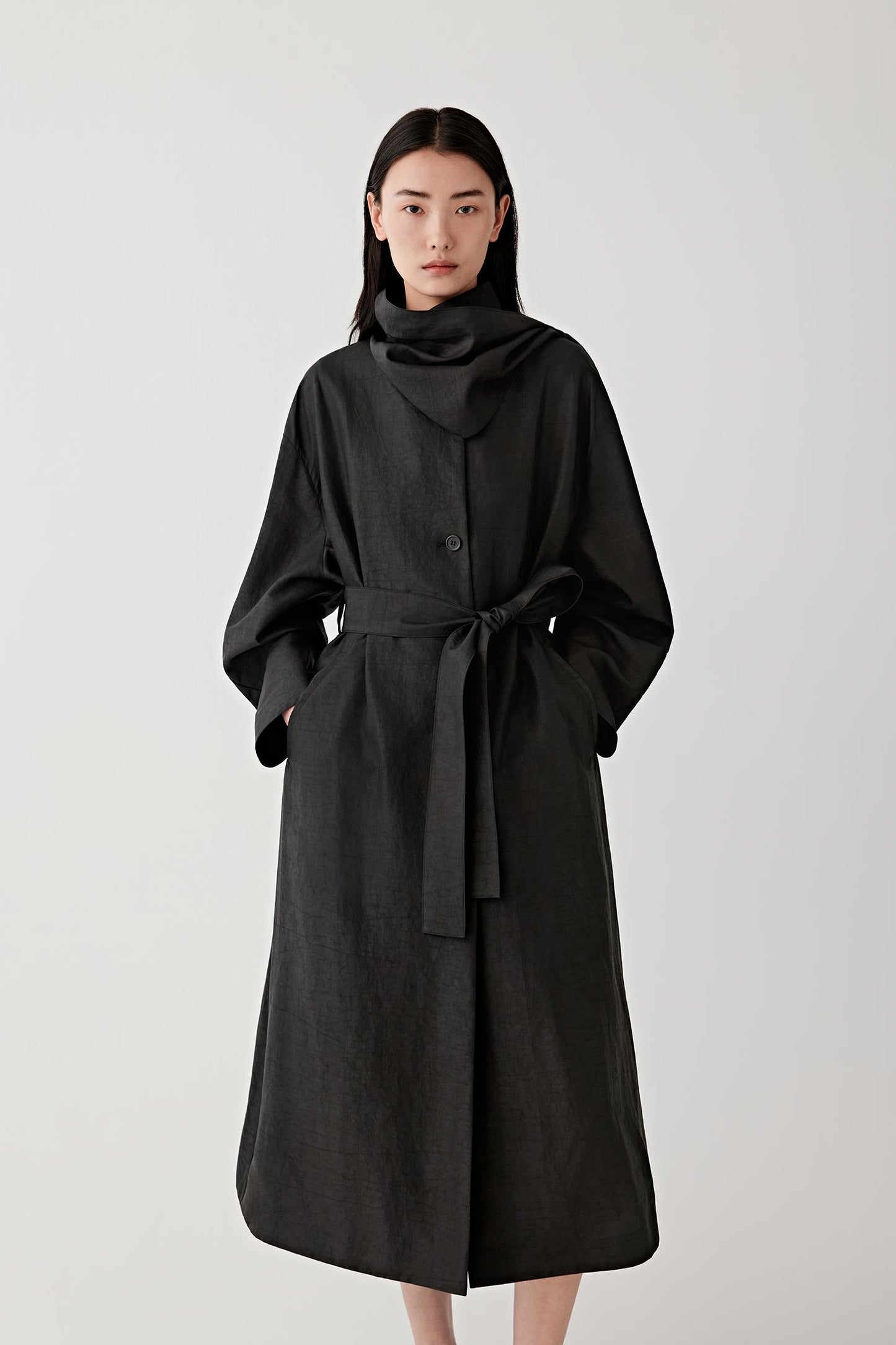 Trench Coat in Gambiered Canton Gauze