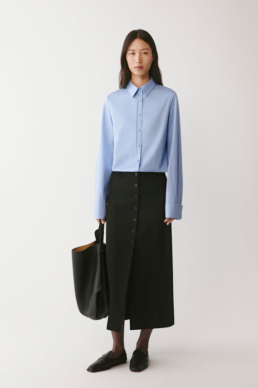 Shirt in Cotton Satin
