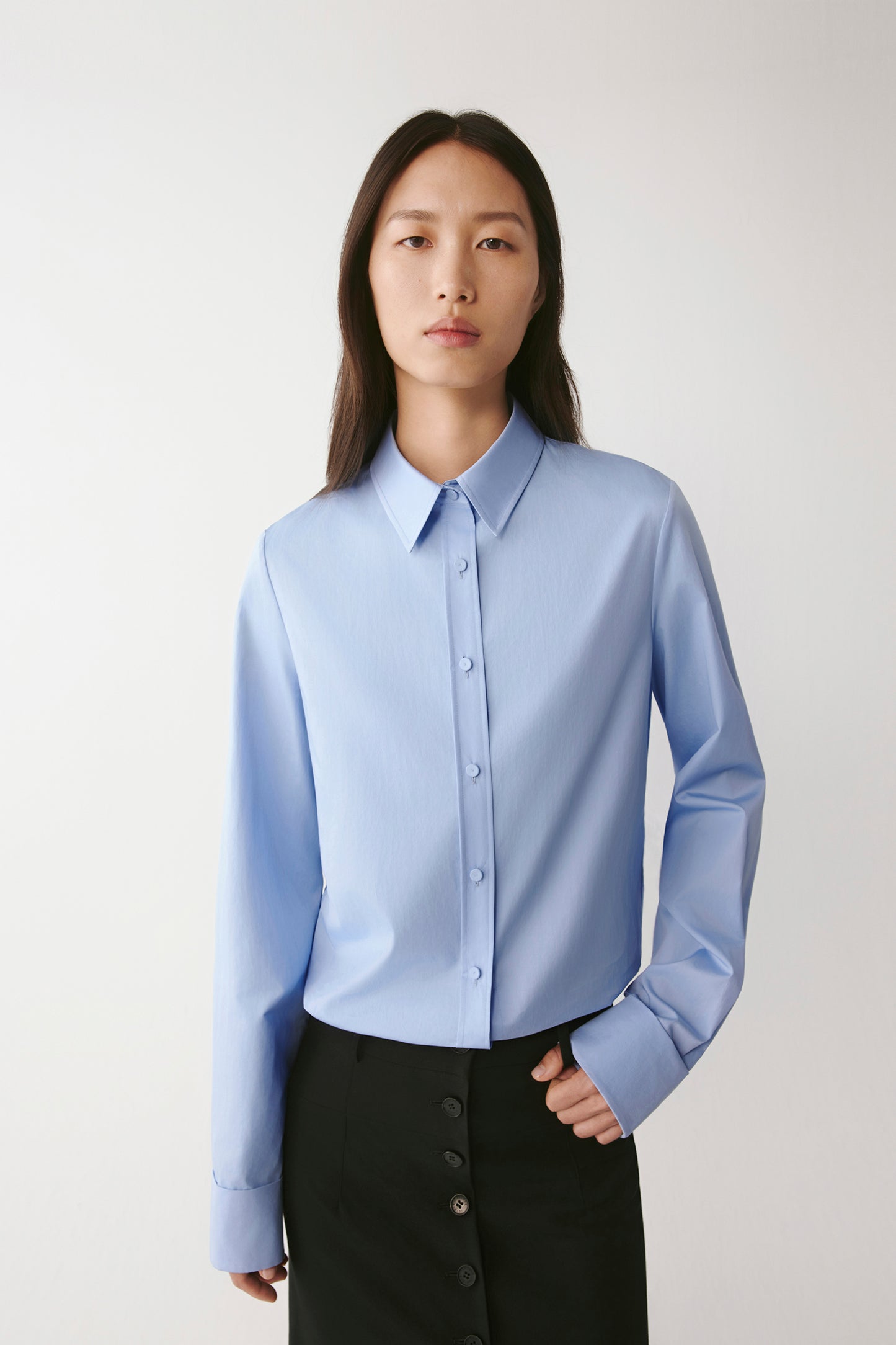 Shirt in Cotton Satin