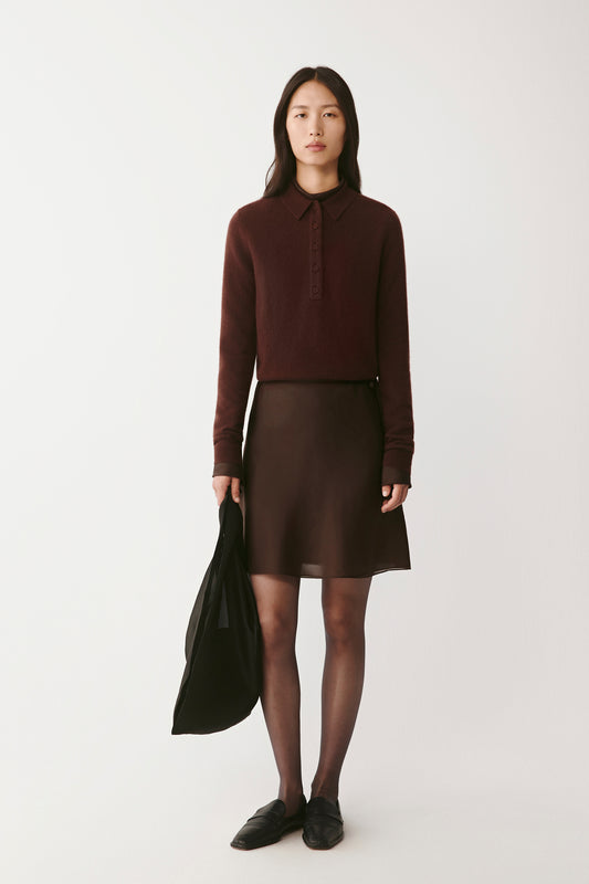 Short Skirt in Silk Organza and Wool