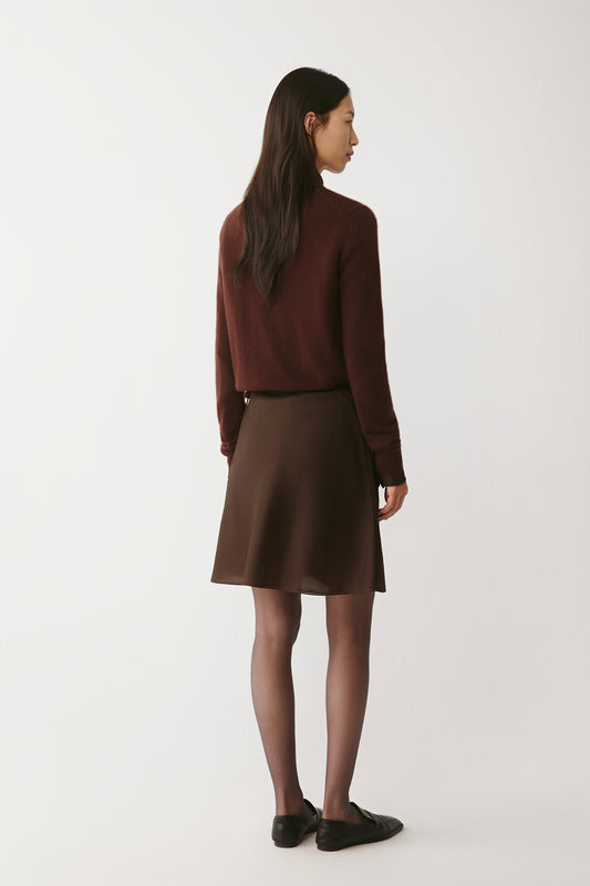 Short Skirt in Silk Organza and Wool