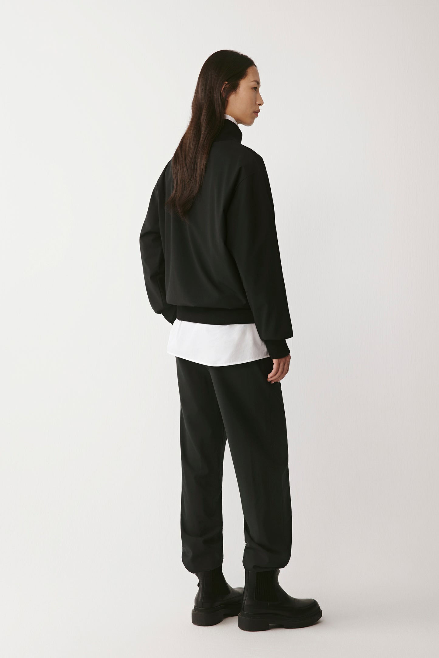 Long-Sleeved Sweater in Worsted Wool