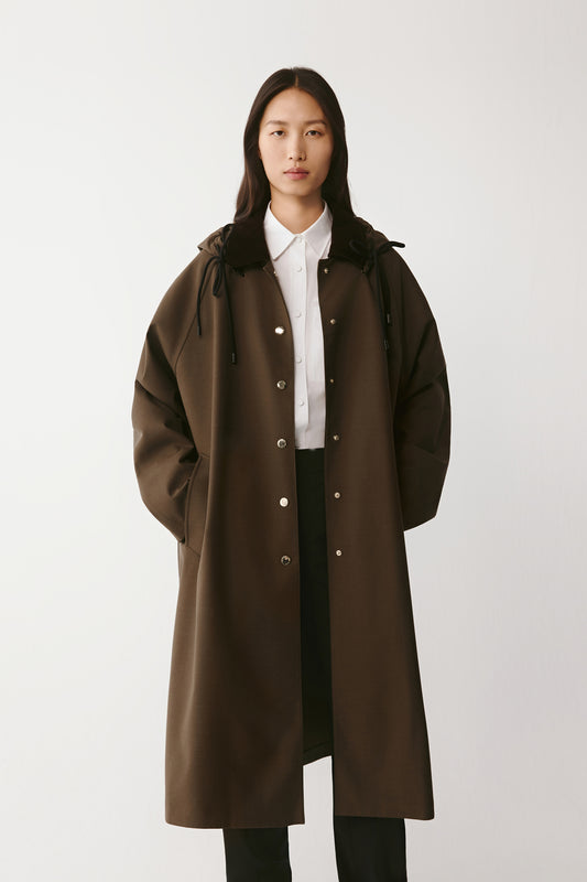 Wool and Silk DEW Trench Coat