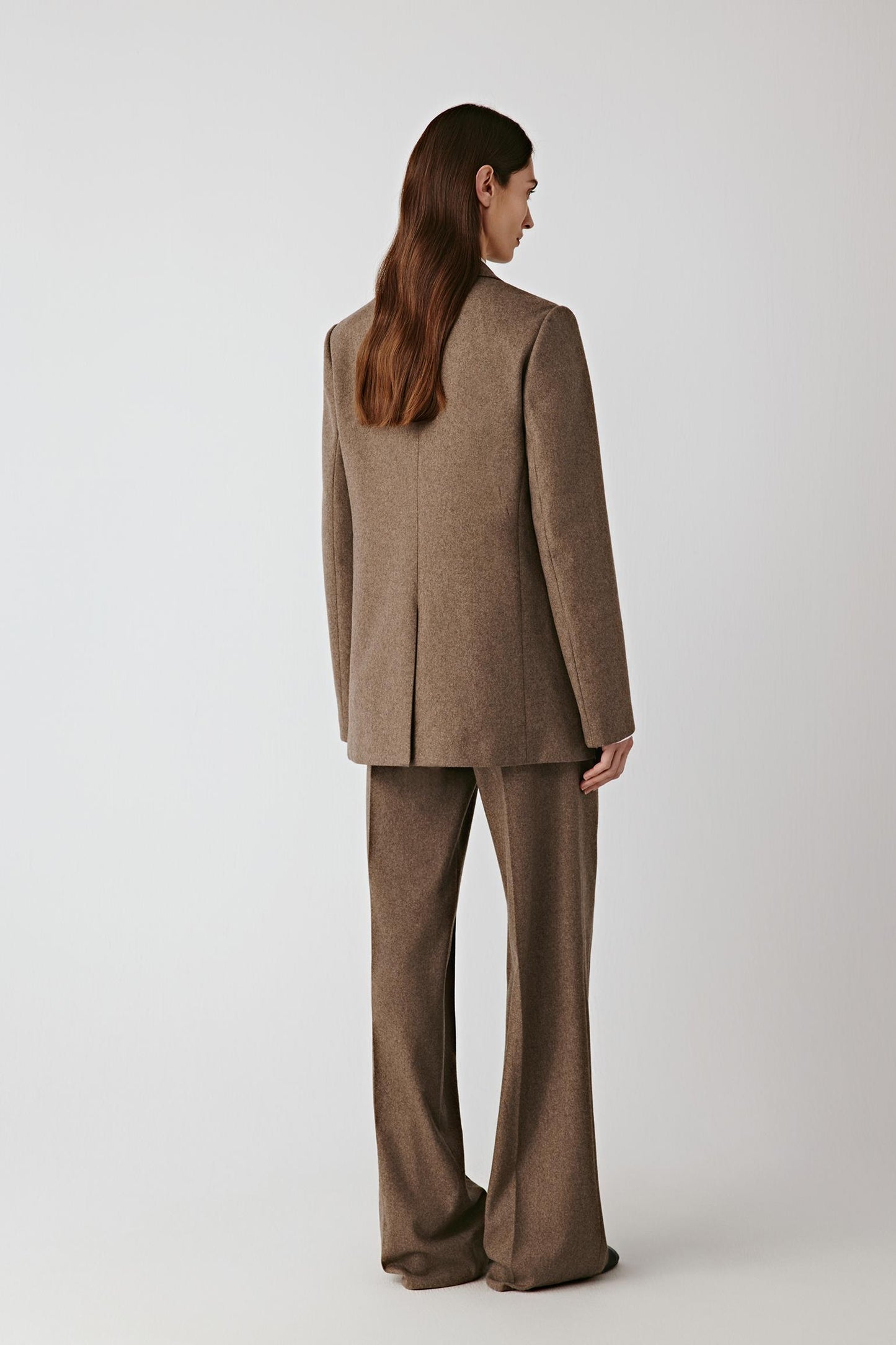 Double-Breasted Blazer in Wool and Silk Tweed