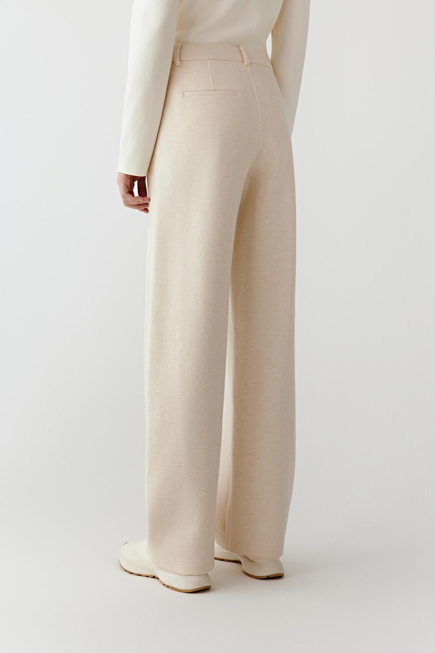 Pantalon en jersey de coton et laine de yack non teint