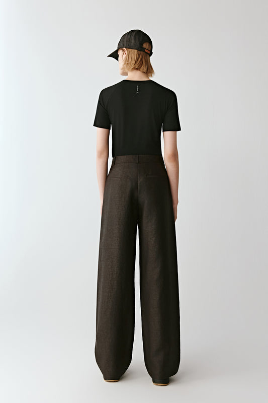 Pantalon large en soie de Canton