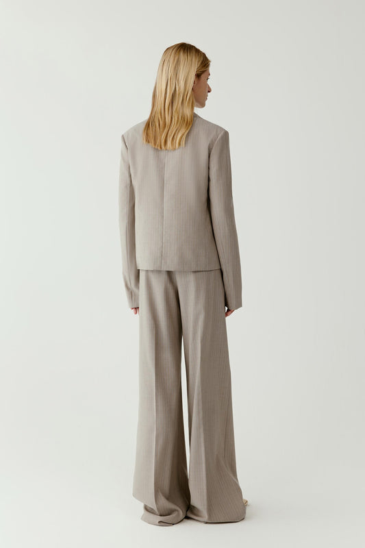 Blazer en laine à rayures