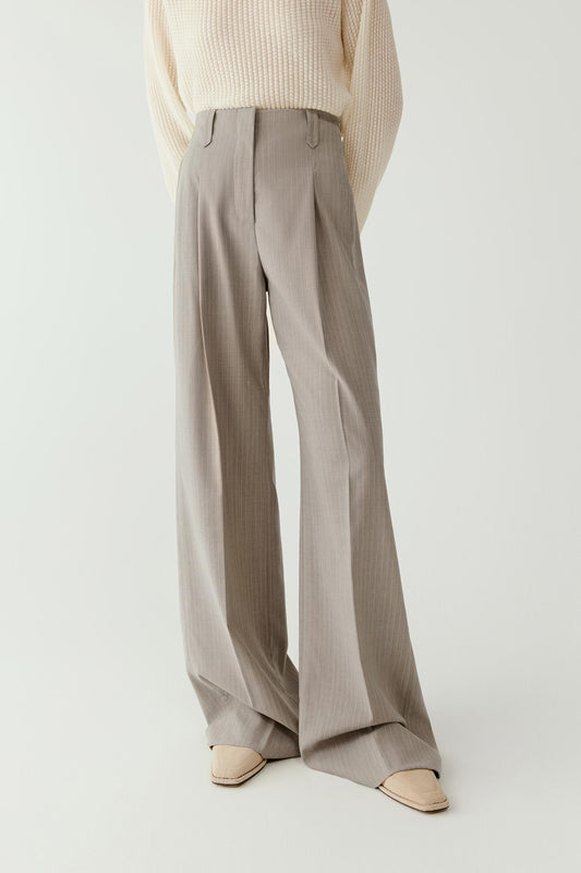 Pantalon à rayures en laine