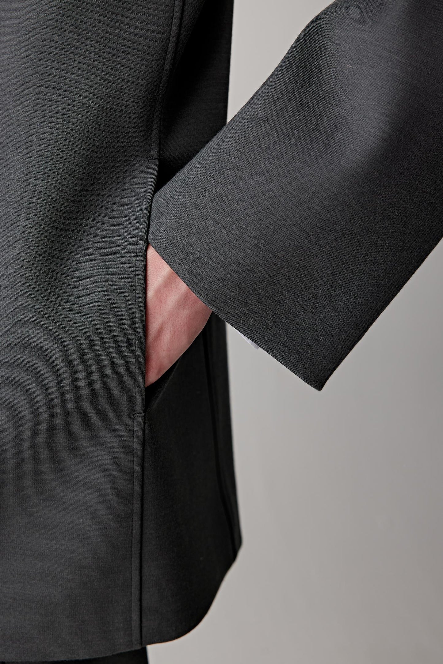 Jacket in Structured Wool Jersey