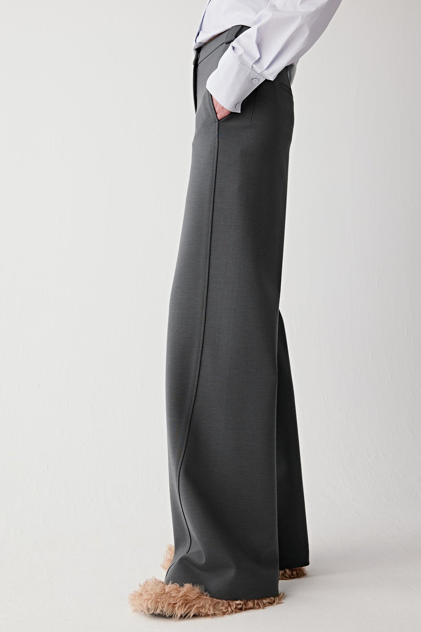 Pantalon large en laine Ponte de Roma