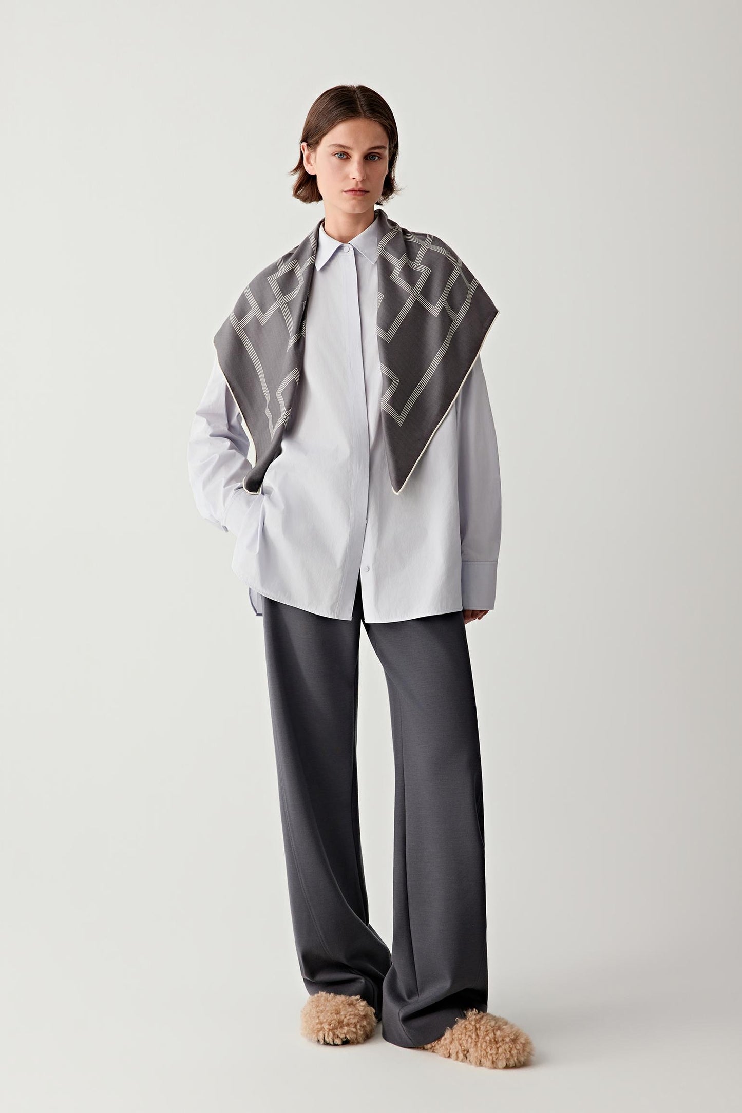 Pantalon large en laine Ponte de Roma