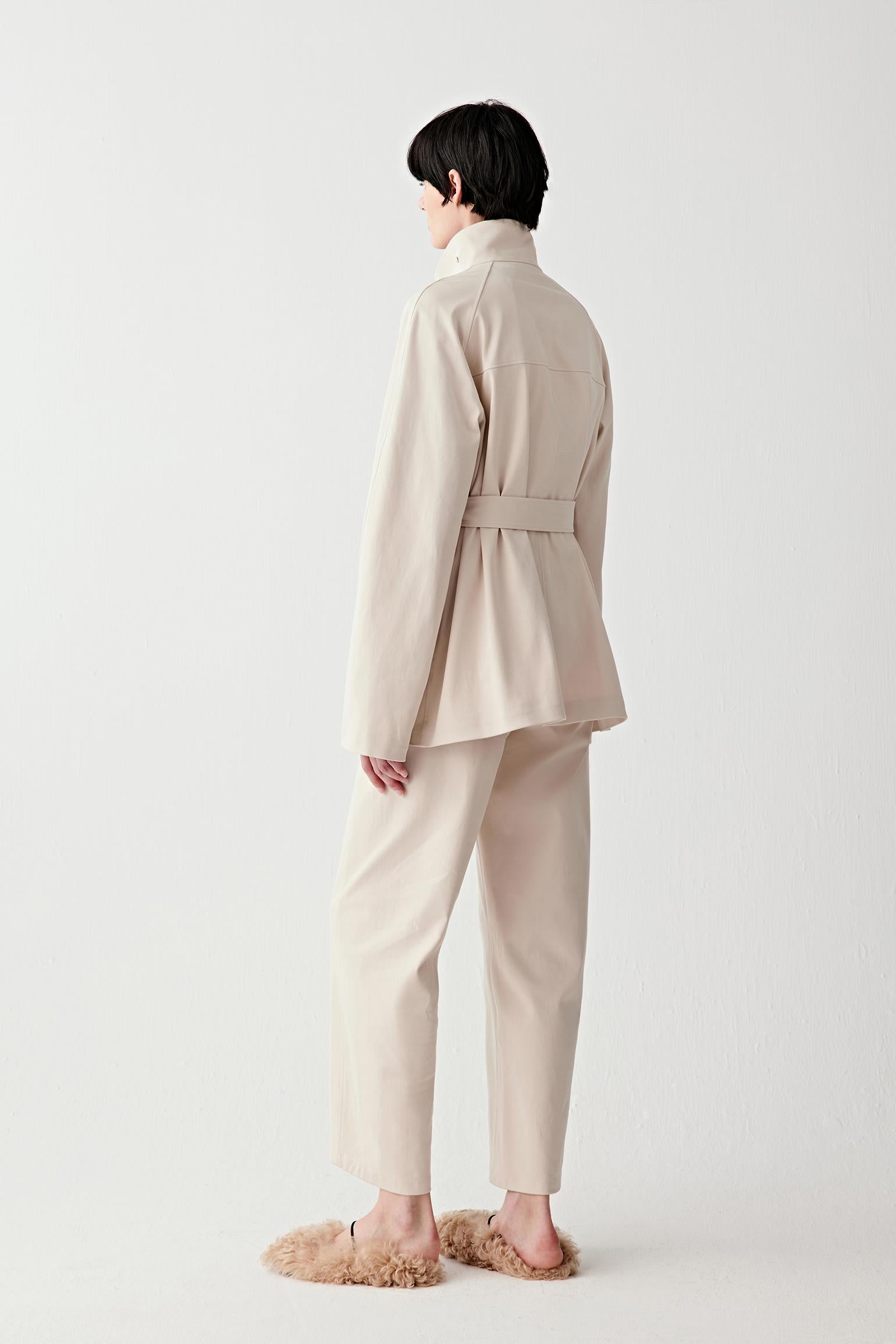 Back view showing clean construction, straight cut and smooth fall