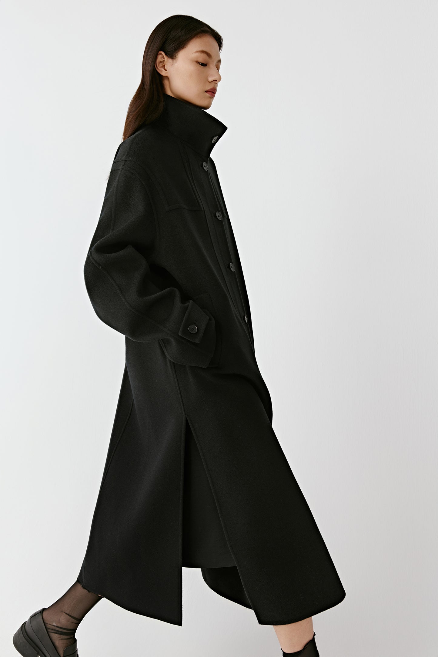 Long Wool-Silk Coat