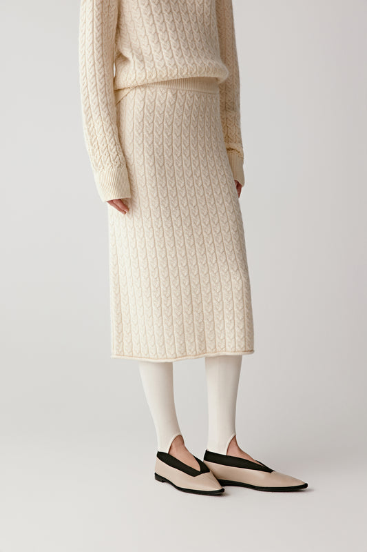 Skirt in Cable-Knit Cashmere