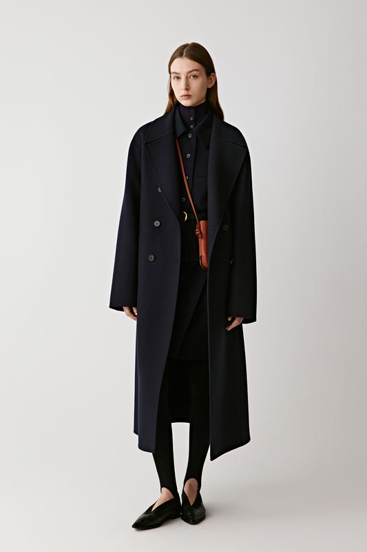 Long Coat in Double-Faced Wool and Cashmere