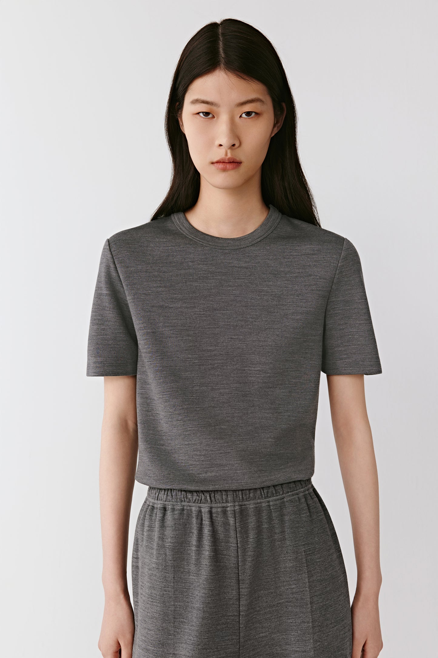 T-shirt manches courtes en jersey de laine