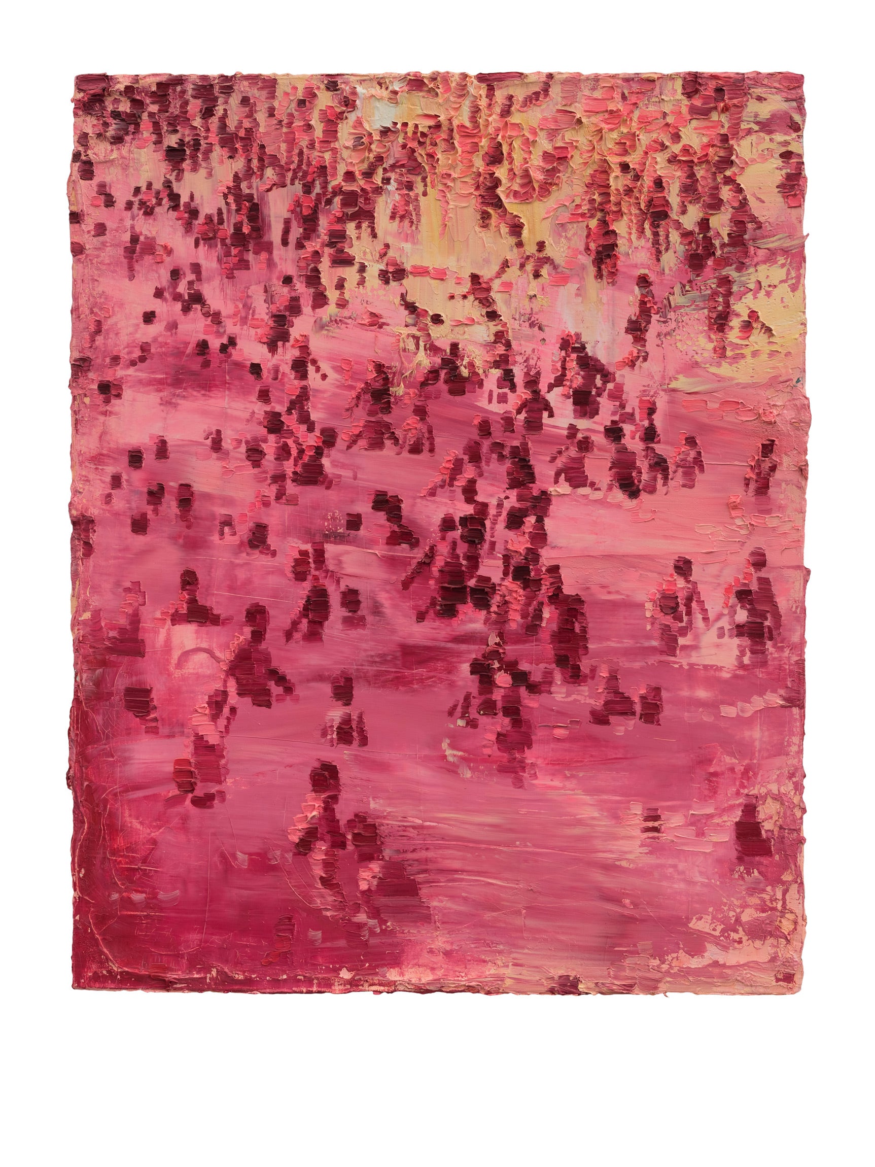 Abstract art piece with pink and purple hues