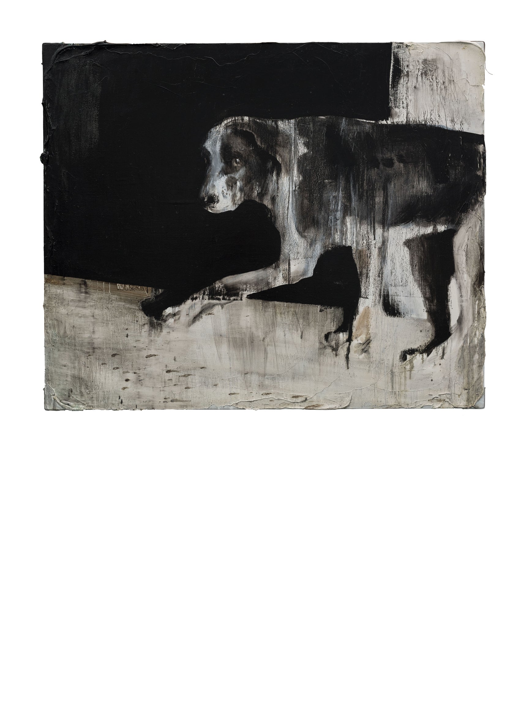 Abstract painting of a dog