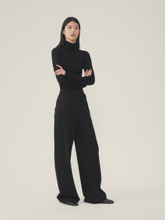 Straight-Leg Trousers in Brushed Wool Jersey