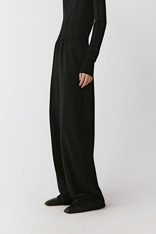 Straight-Leg Trousers in Brushed Wool Jersey
