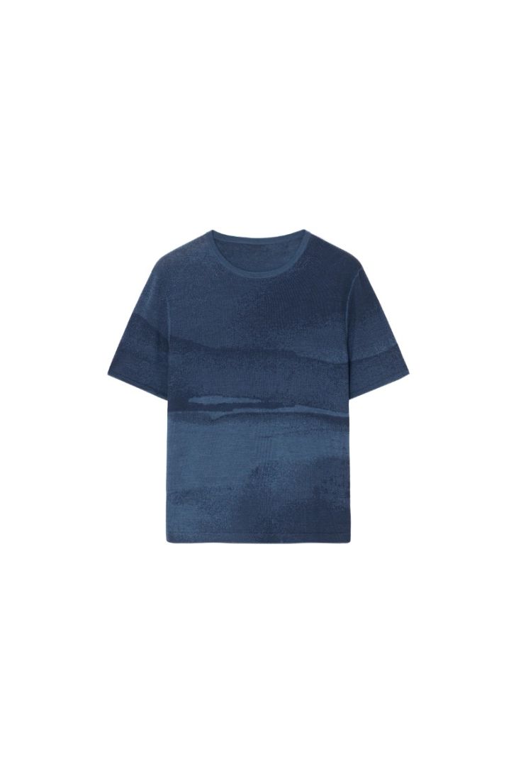 T-shirt graphique en soie et coton 