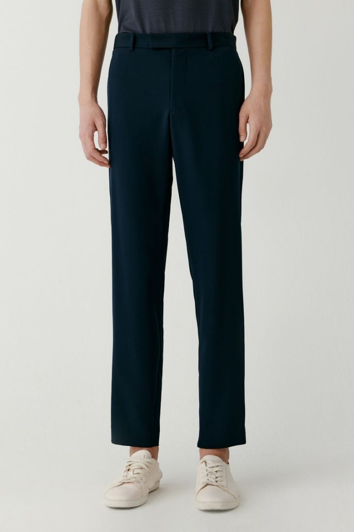 Tapered silk crepe trousers