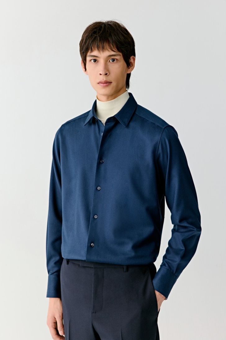 Straight wool shirt