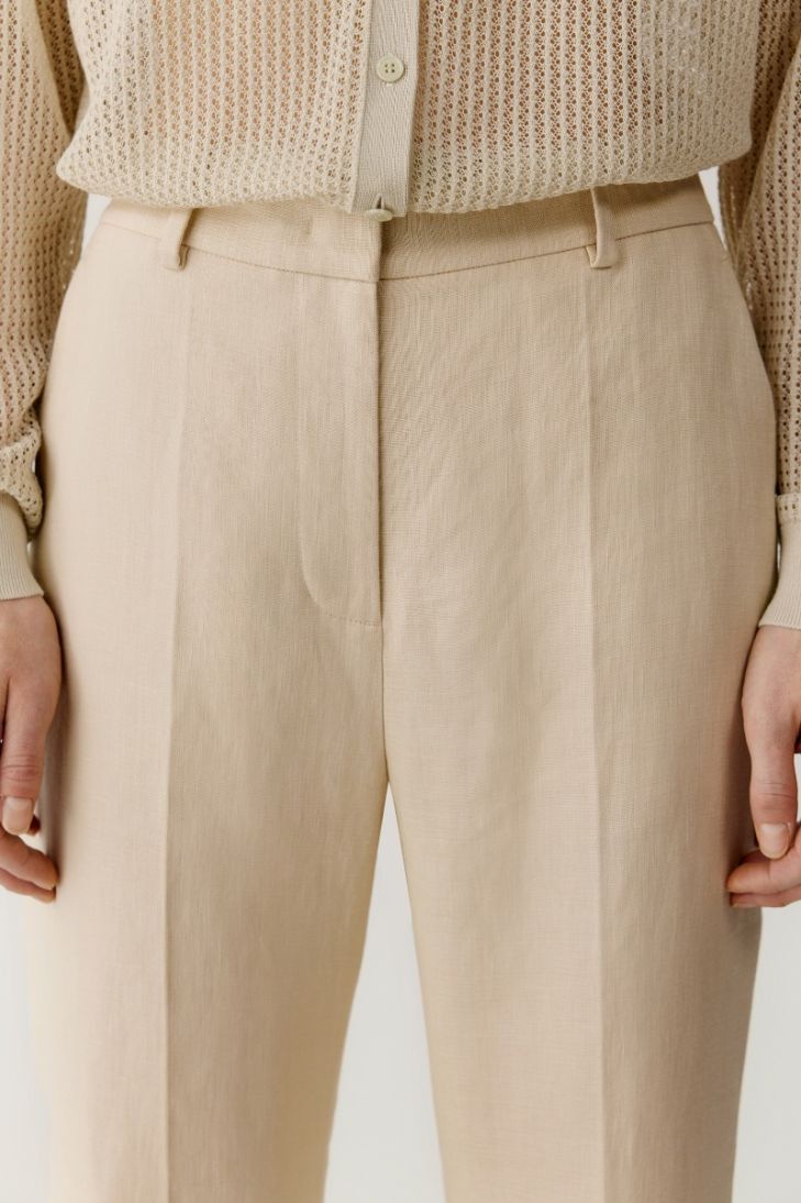 Straight leg linen trousers