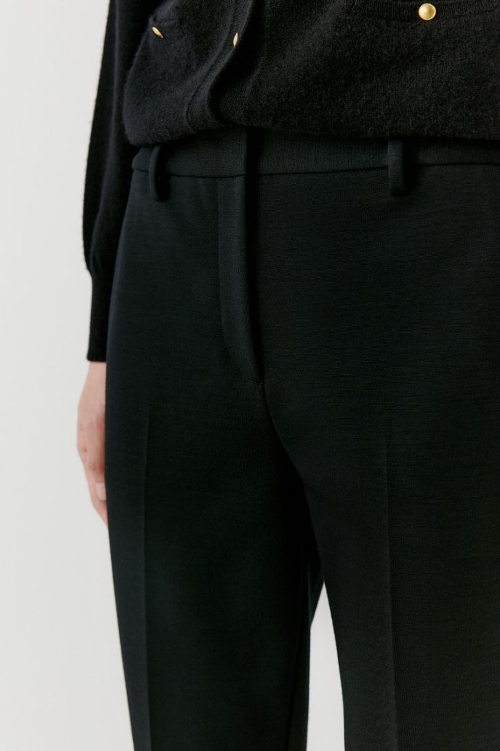 Cigarette stretch wool trousers