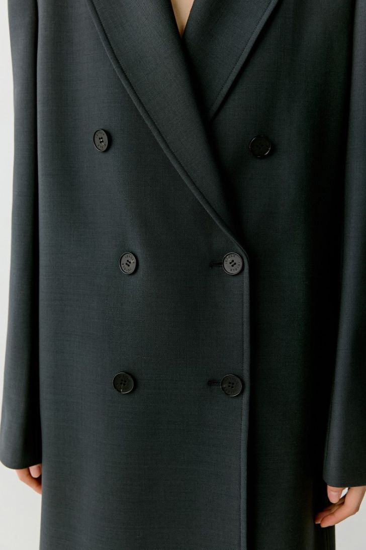 Stretch wool peacoat