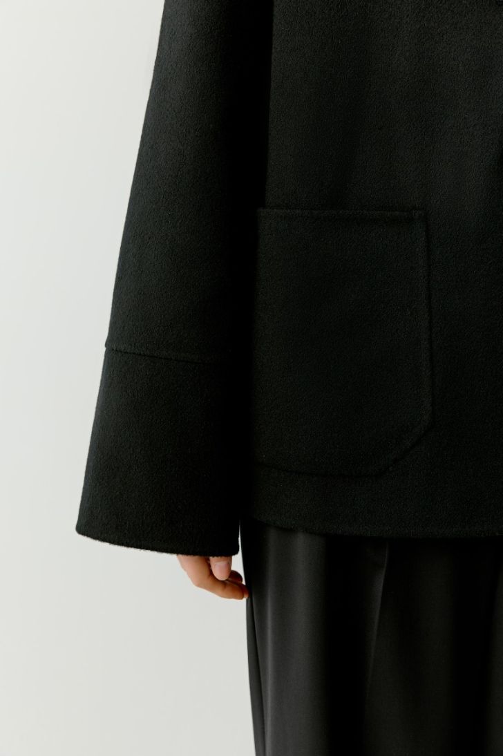 Double face wool and cashmere jacket with patch pockets