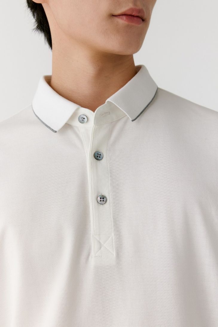 Cotton piqué short-sleeved polo