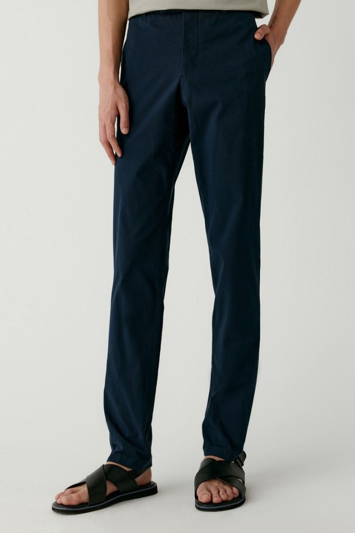 Tapered cotton trousers