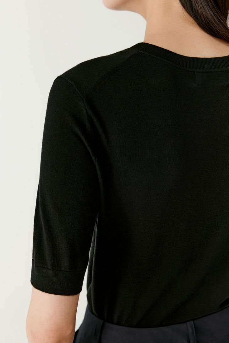 Merino wool jumper with middle sleeves