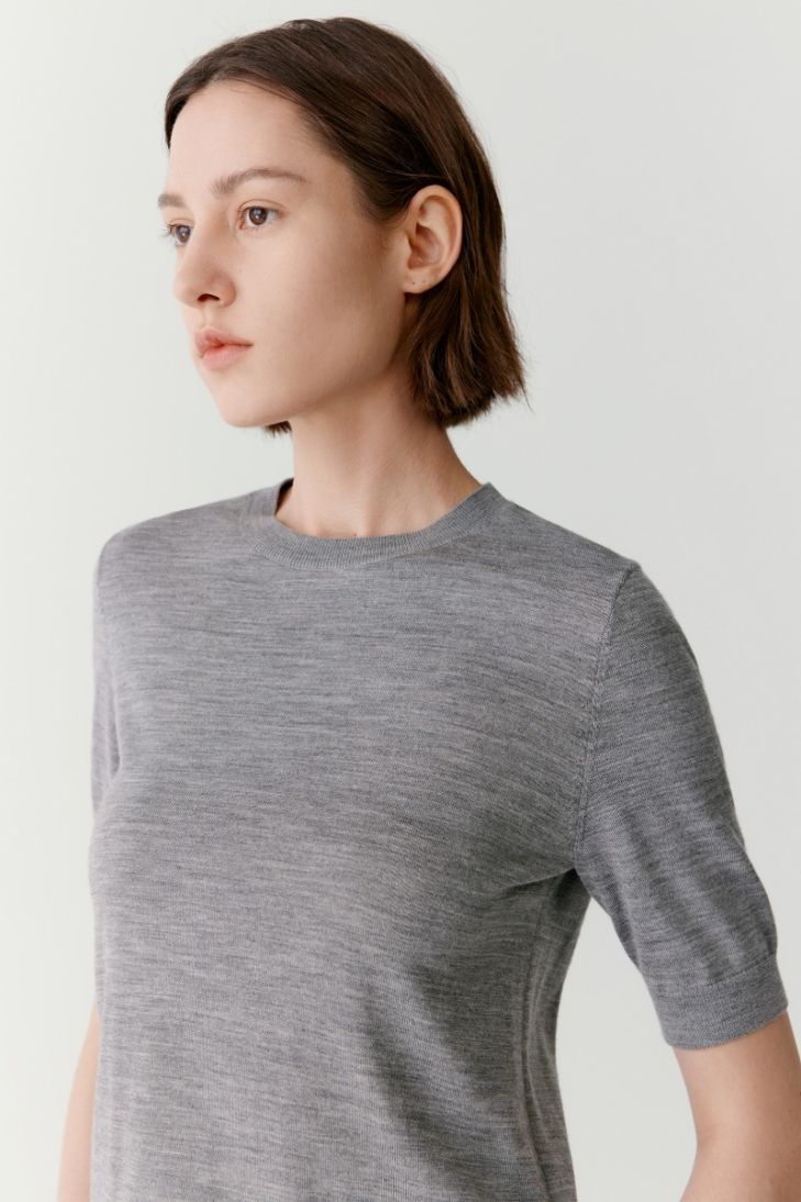 Merino wool jumper with middle sleeves