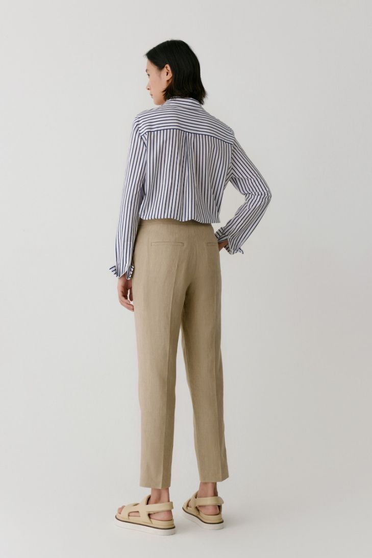 Linen tapered trousers