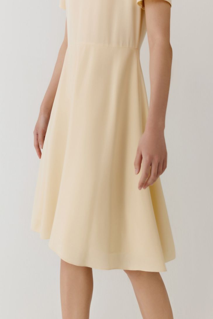 Flared silk mini dress