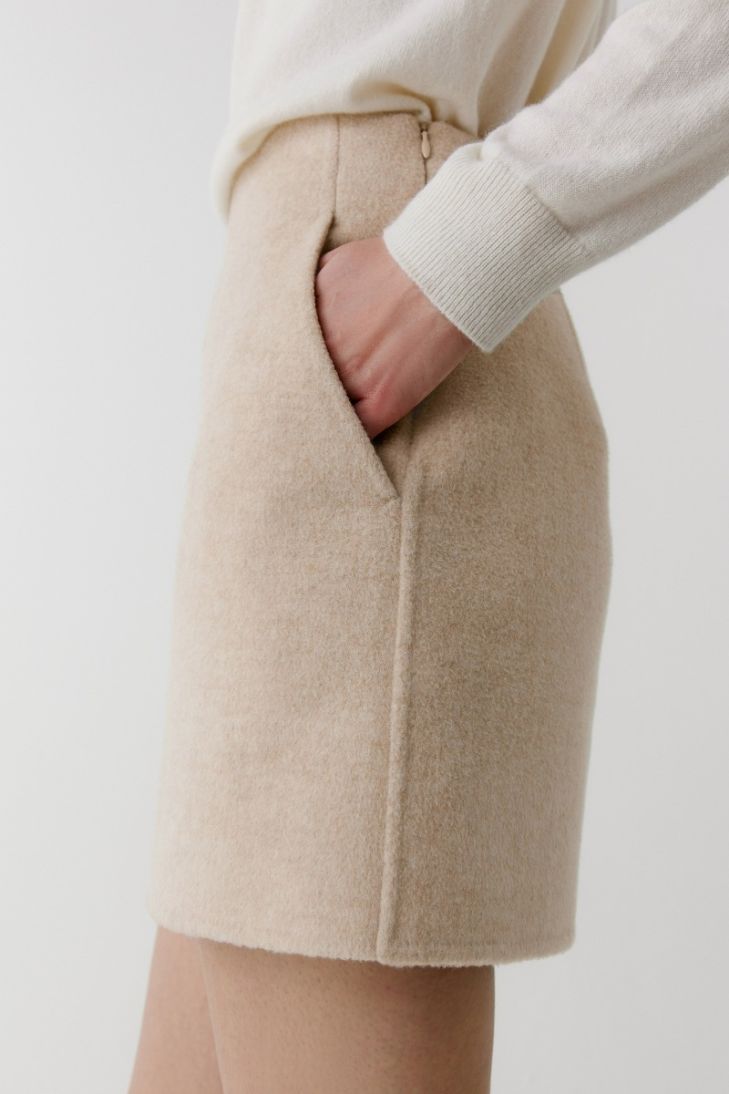 Wool and cashmere-blend mini skirt