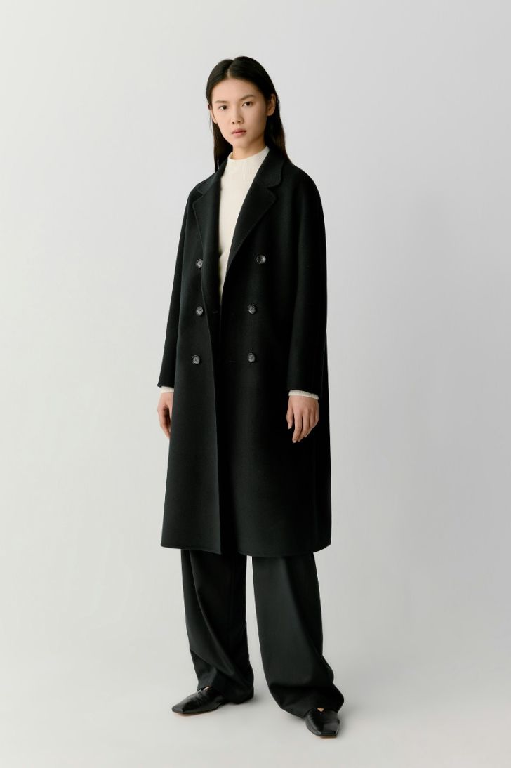 Double face wool and cashmere peacoat