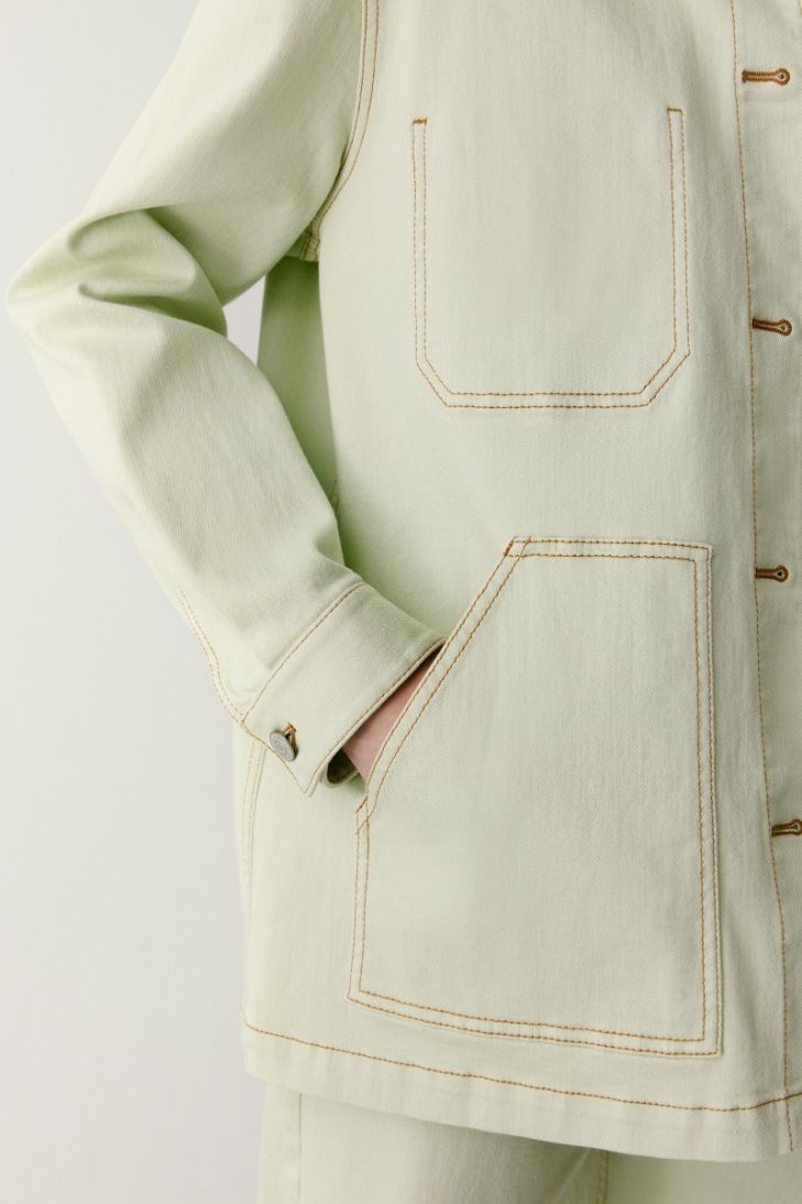 Denim jacket with patch pockets