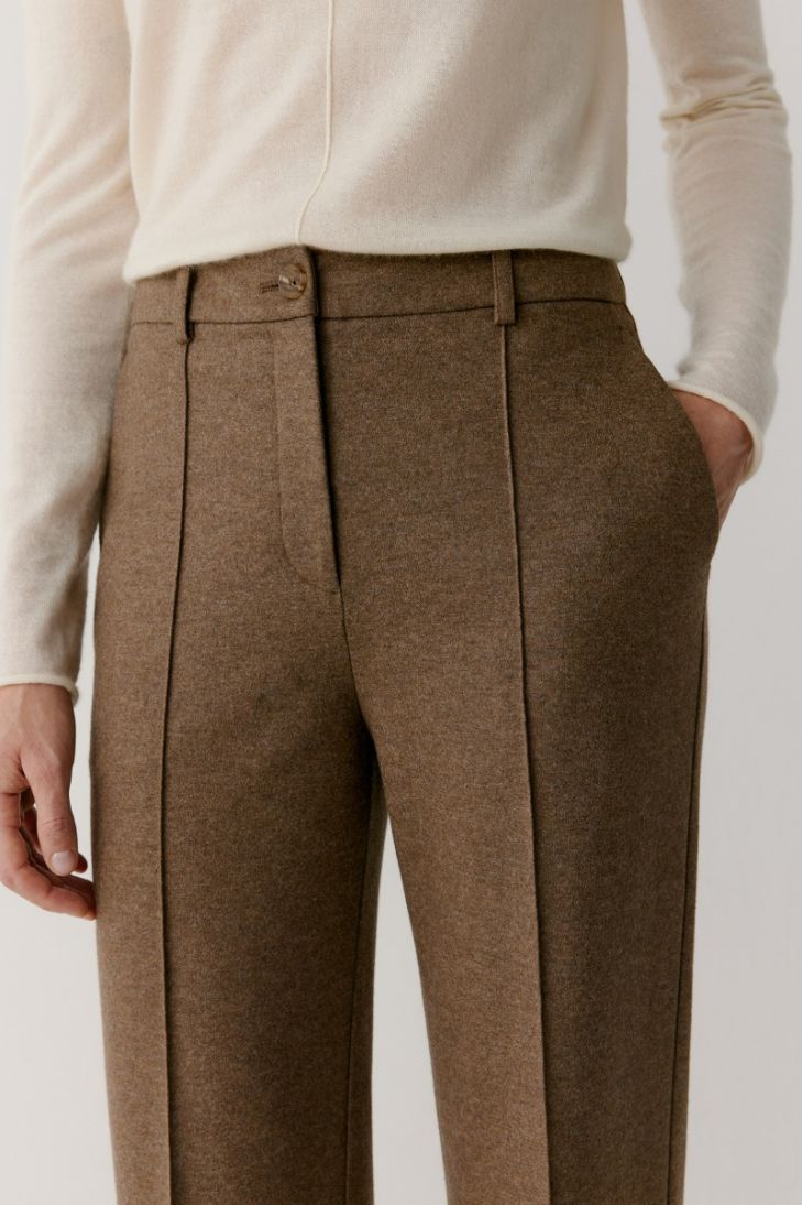 Pantalon droit en laine mélangée