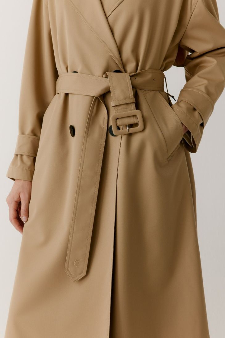 Oversized wool and silk-blend trench coat
