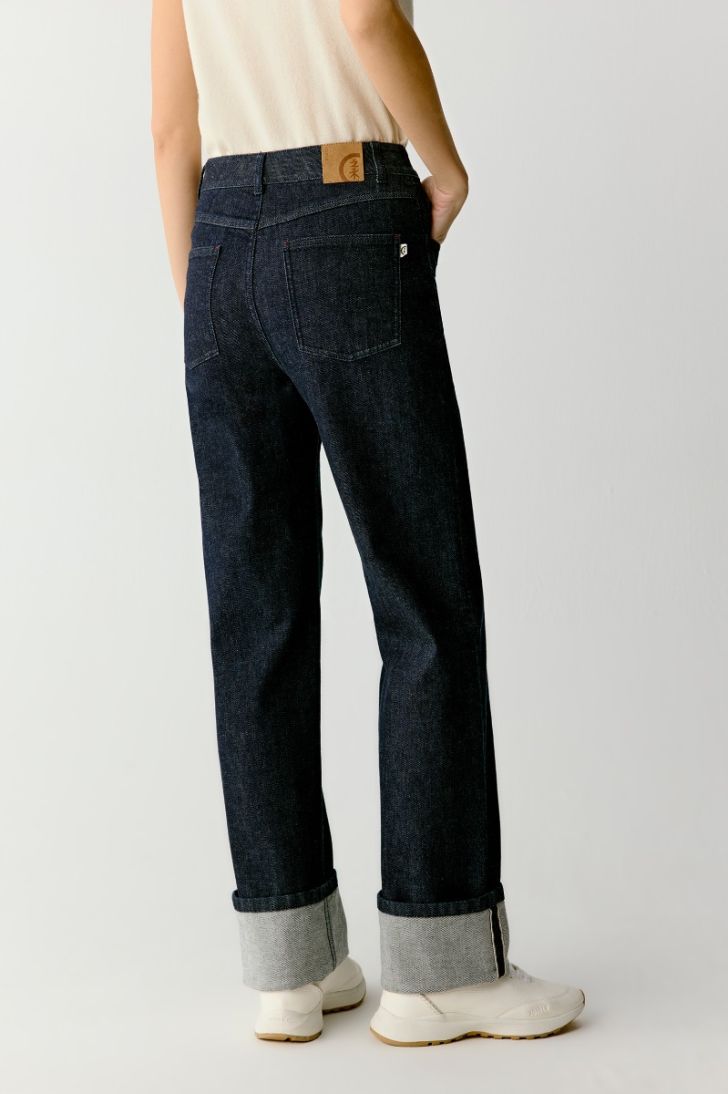 Straight leg stretch denim jeans