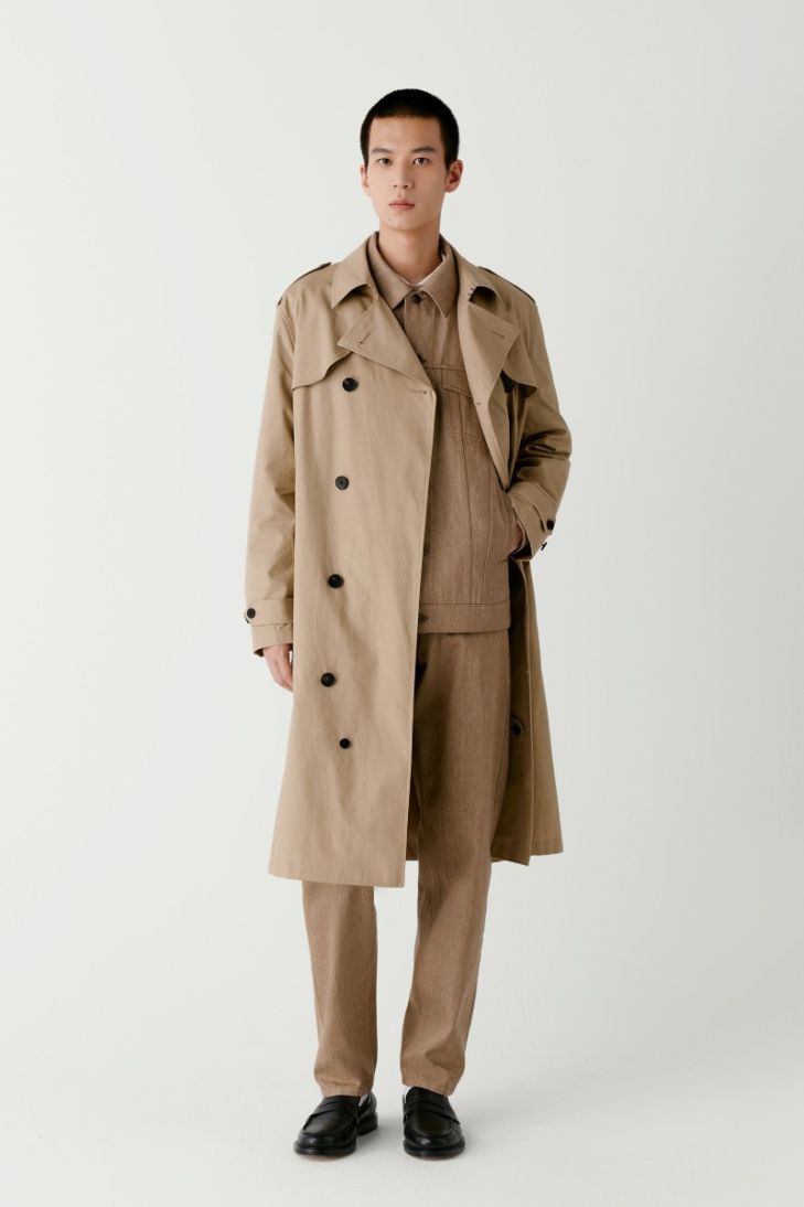 Trench-coat en coton avec gilet amovible